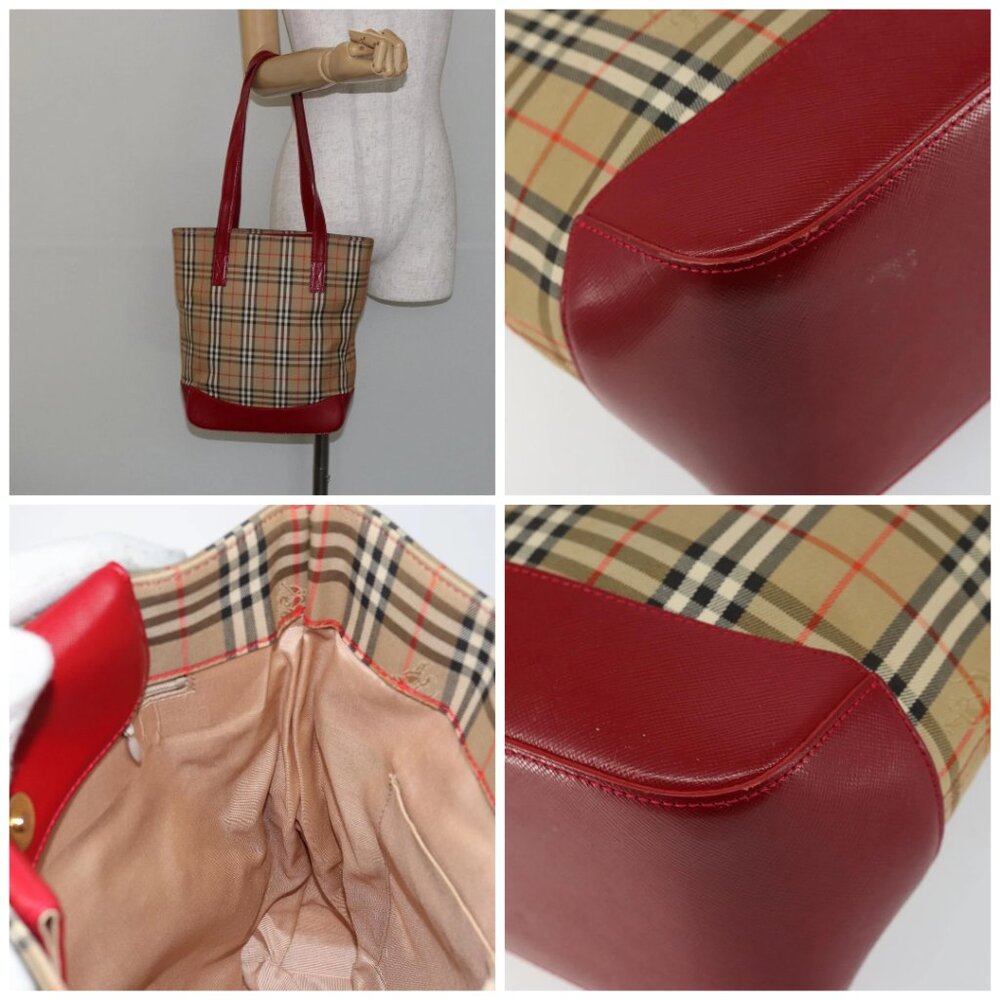 BURBERRY Nova Check Tote Bag Canvas Beige Gold - Picture 15 of 15
